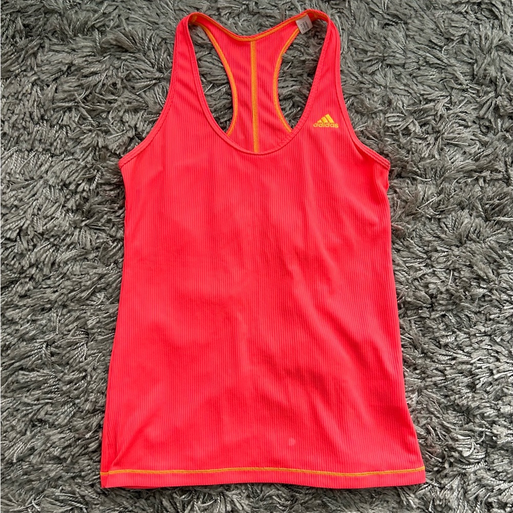 adidas Neon Ribbed Racerback Tank Top